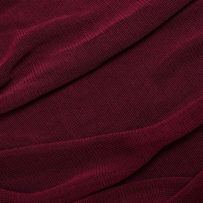 Bordo Viskon Örgü Uzun Elbise