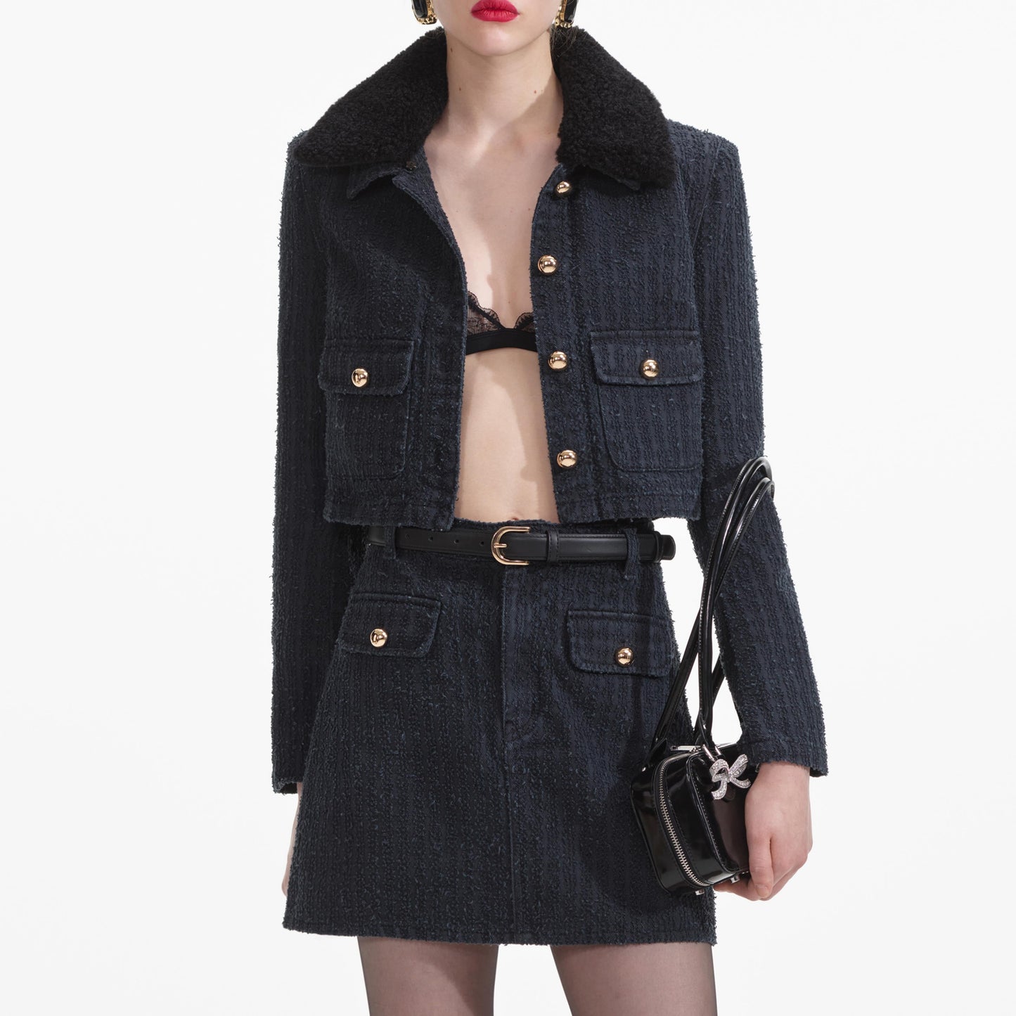 Gri Dokulu Kot Ceket