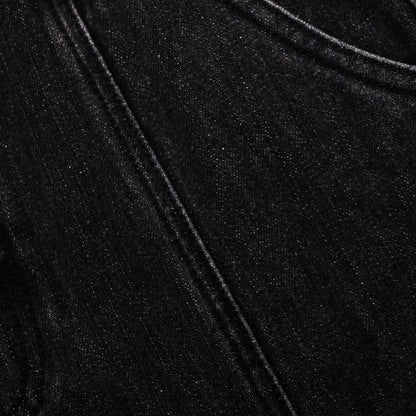 Siyah Kloş Kot Midi Etek