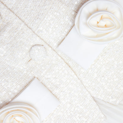 Krem Buklet Fiyonk Detaylı Midi Elbise