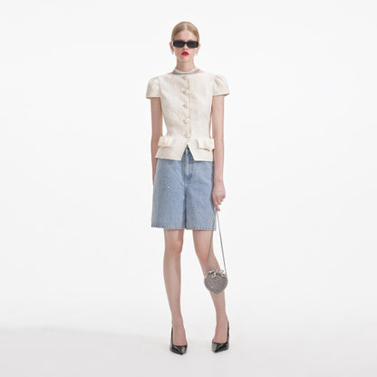 Krem Buklet Fiyonk Detaylı Üst