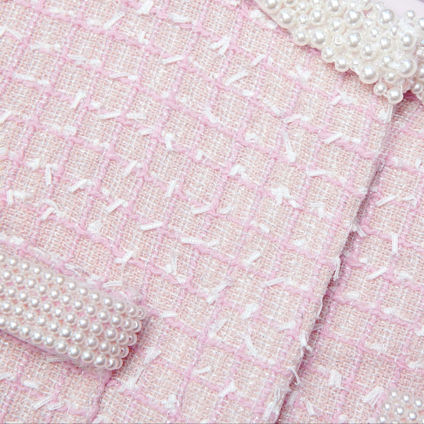 Pembe Buklet İnci Kenarlı Ceket