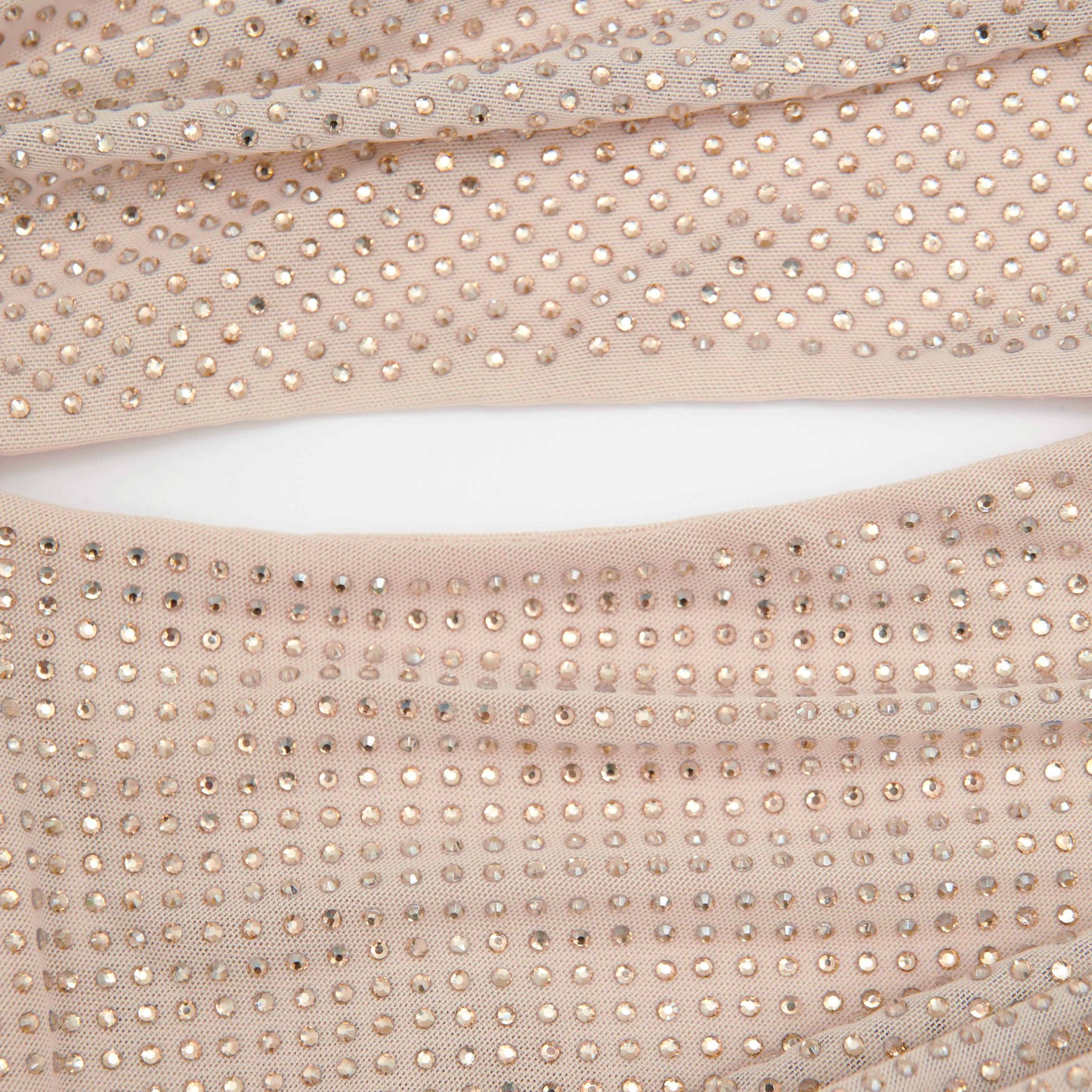 Altın Elmaslı File Kesimli Uzun Elbise