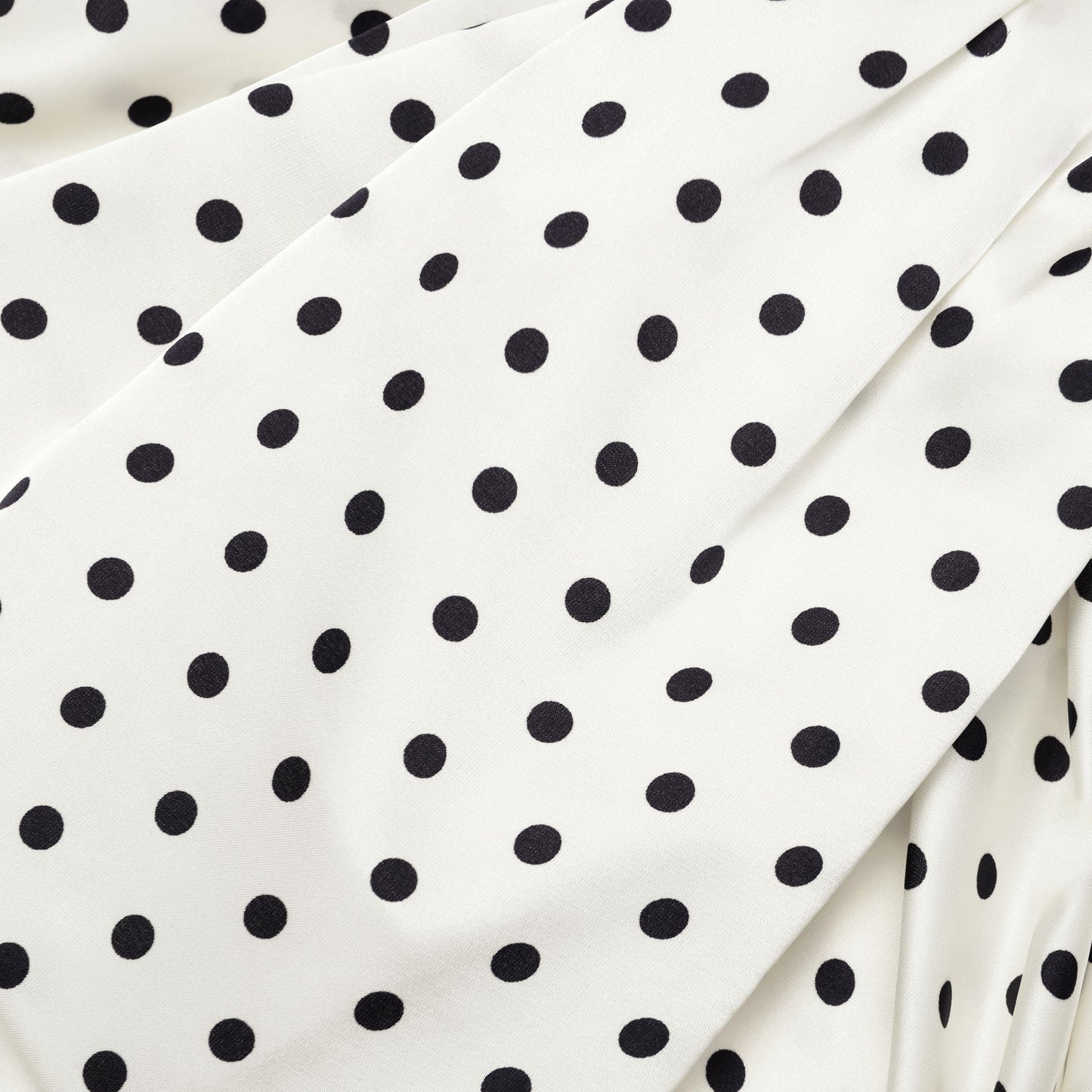 Polka Dot Saten Bağcıklı Mini Elbise
