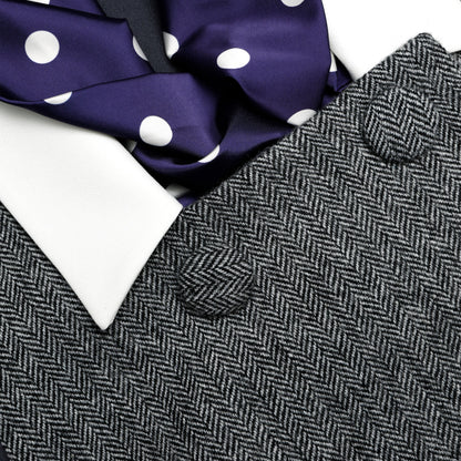 Gri Balıksırtı Eşarp Detaylı Mini Elbise