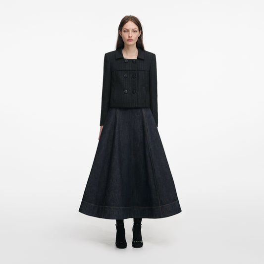 Siyah Bukle Kısa Ceket