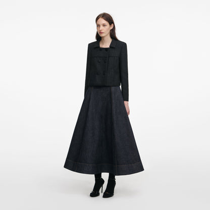 Siyah Bukle Kısa Ceket