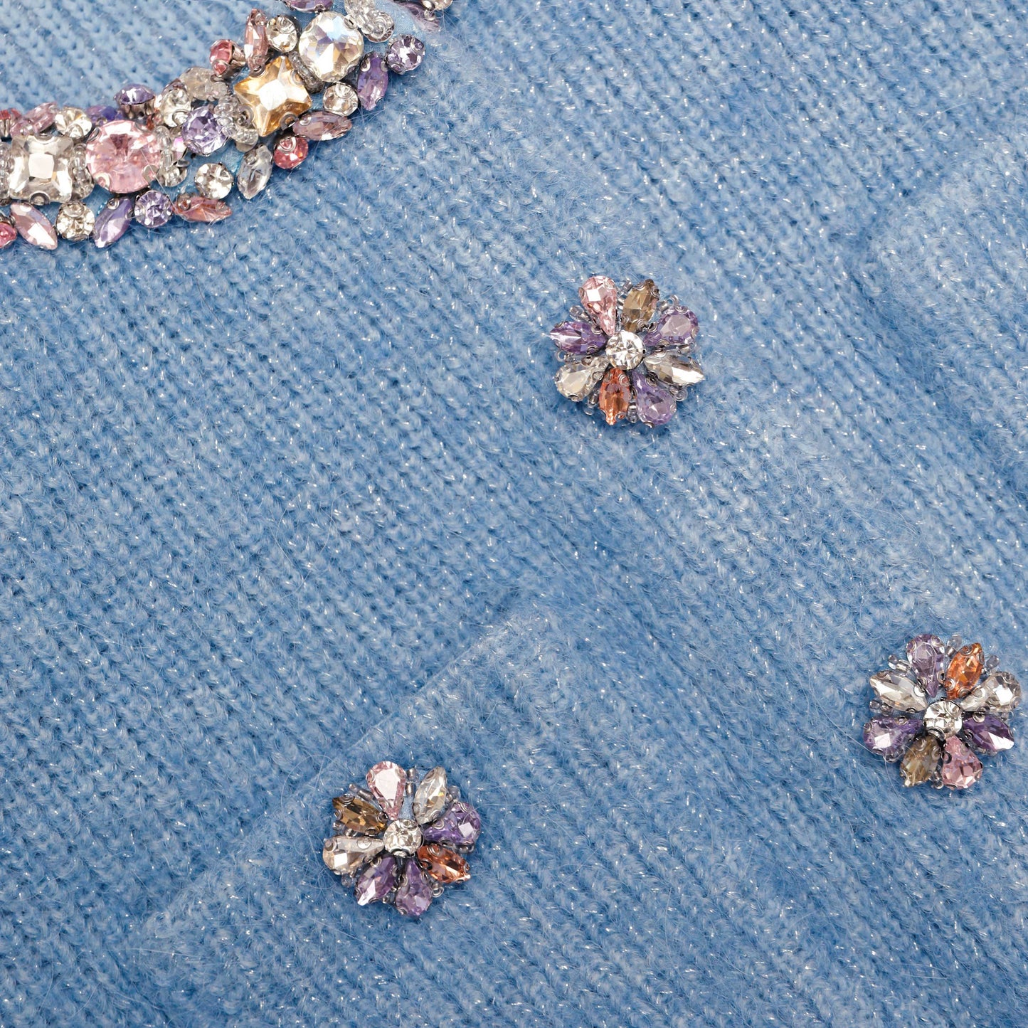 Mavi Peplum Örgü Midi Elbise