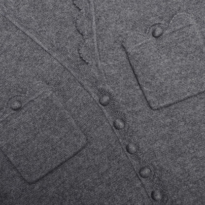 Gri Peplum Örgü Midi Elbise