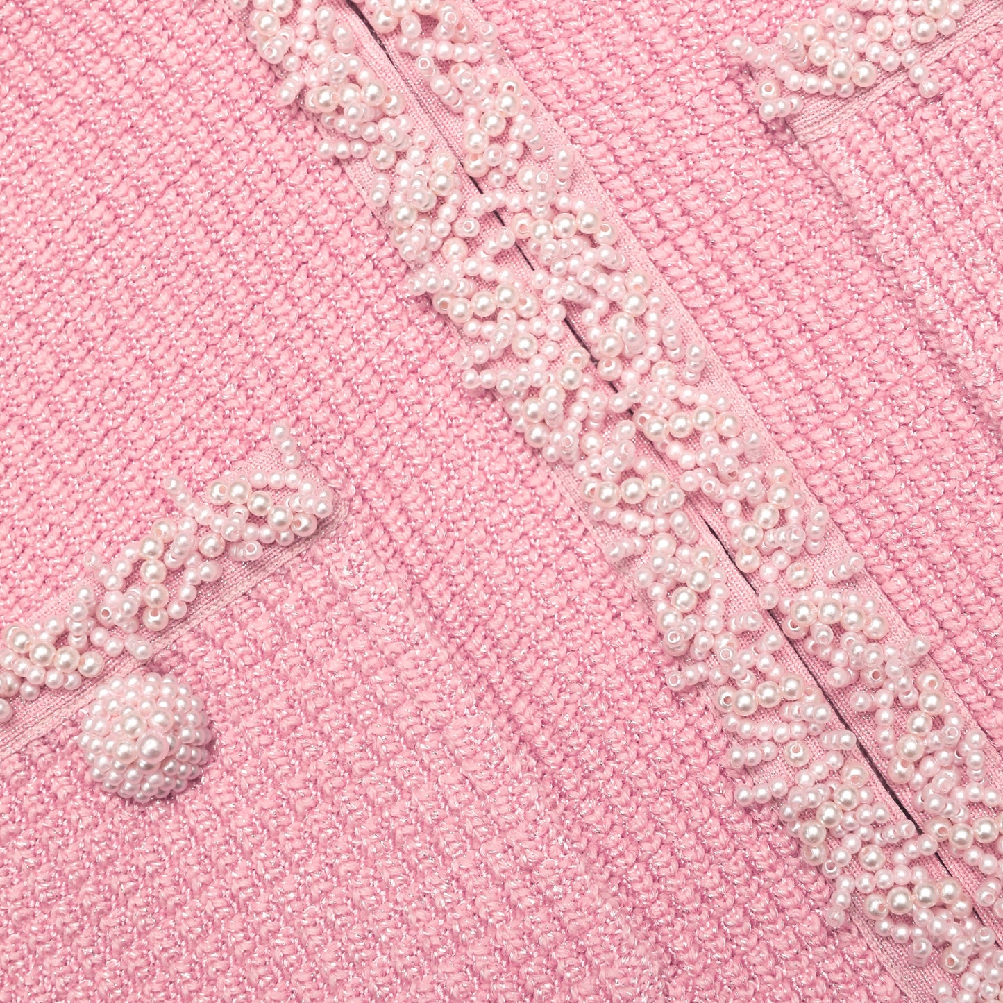 Pembe Peplum Örgü Midi Elbise