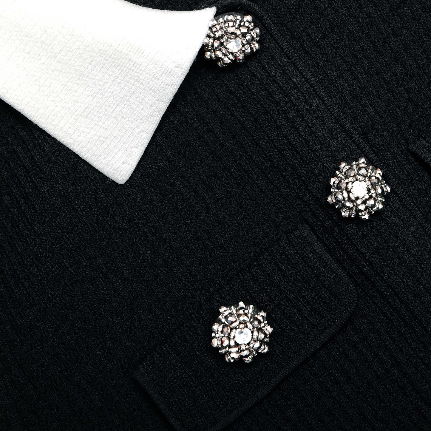 Siyah Özel Dikim Örme Mini Elbise