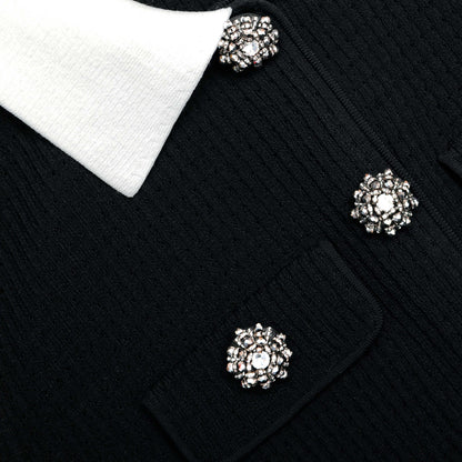 Siyah Özel Dikim Örme Mini Elbise