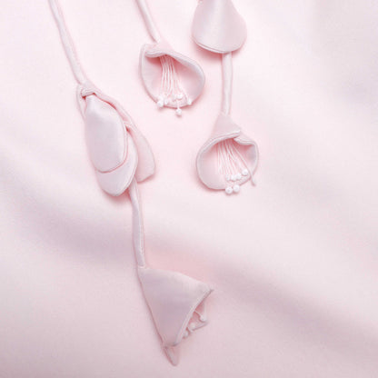 Pembe Çiçekli Tafta Elbise