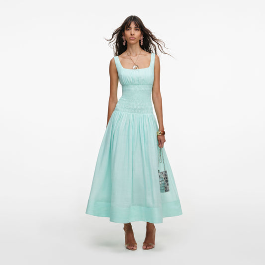 Mint Ramie Midi Elbise