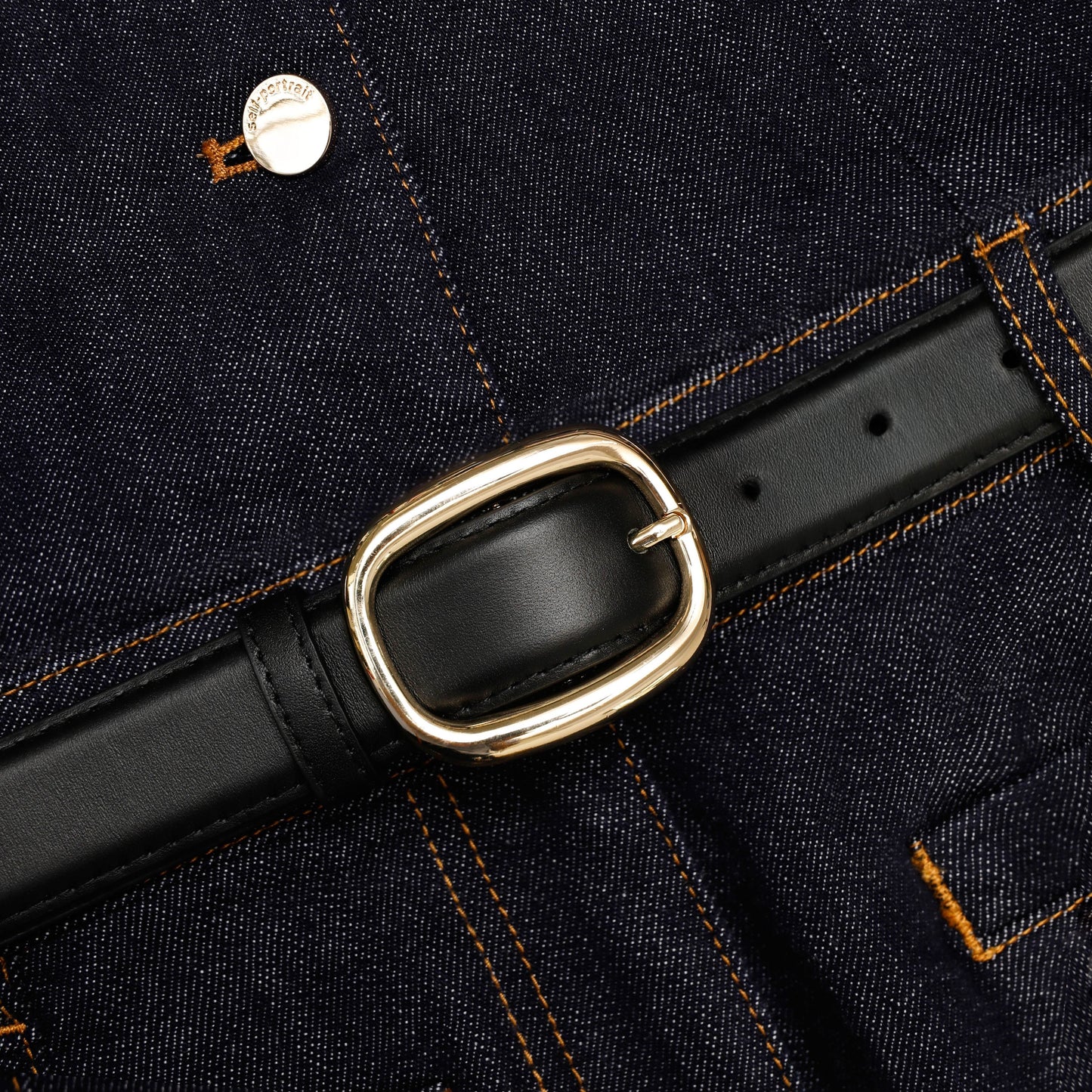 Indigo Denim Midi Elbise