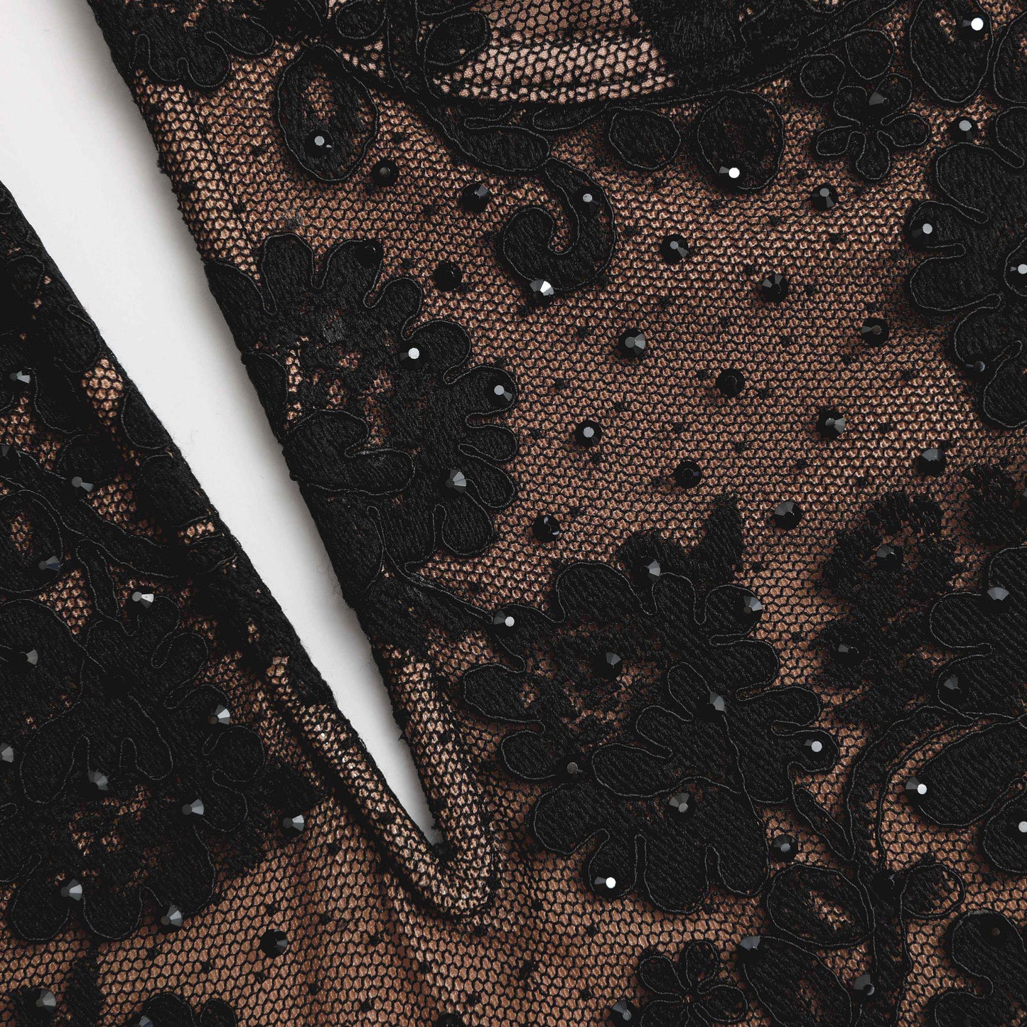 Siyah Taşlı Dantel Bandeau Mini Elbise