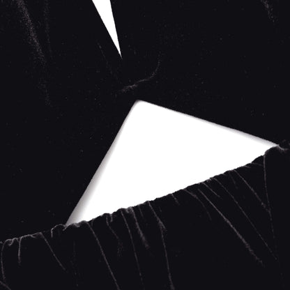 Siyah Kadife Peplum Uzun Elbise