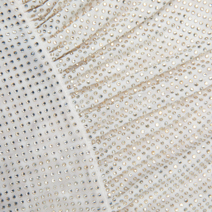 Şampanya Taşlı Kesim Midi Elbise