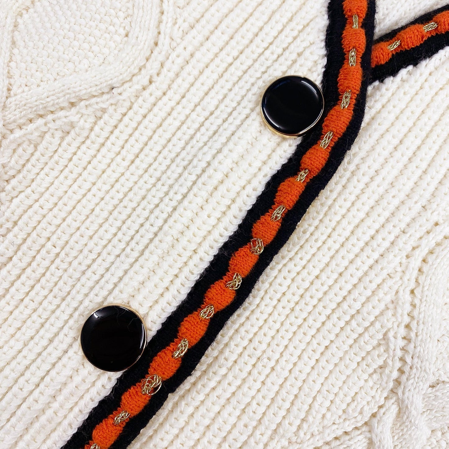 Krem Kablo Örgü Hırka