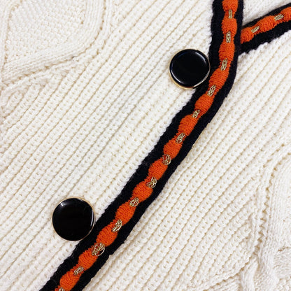 Krem Kablo Örgü Hırka