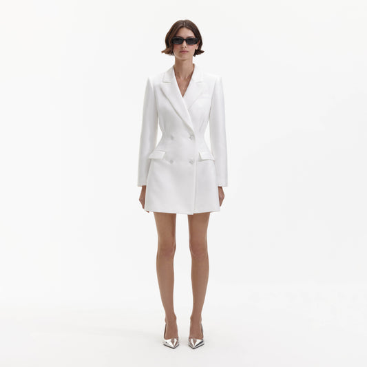 Beyaz Tafta Mini Elbise