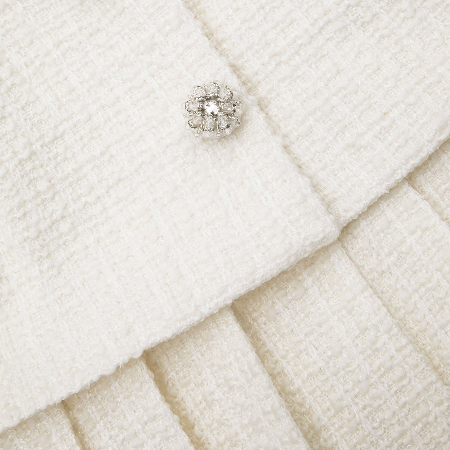 Krem Bukle Mini Ceket Elbise