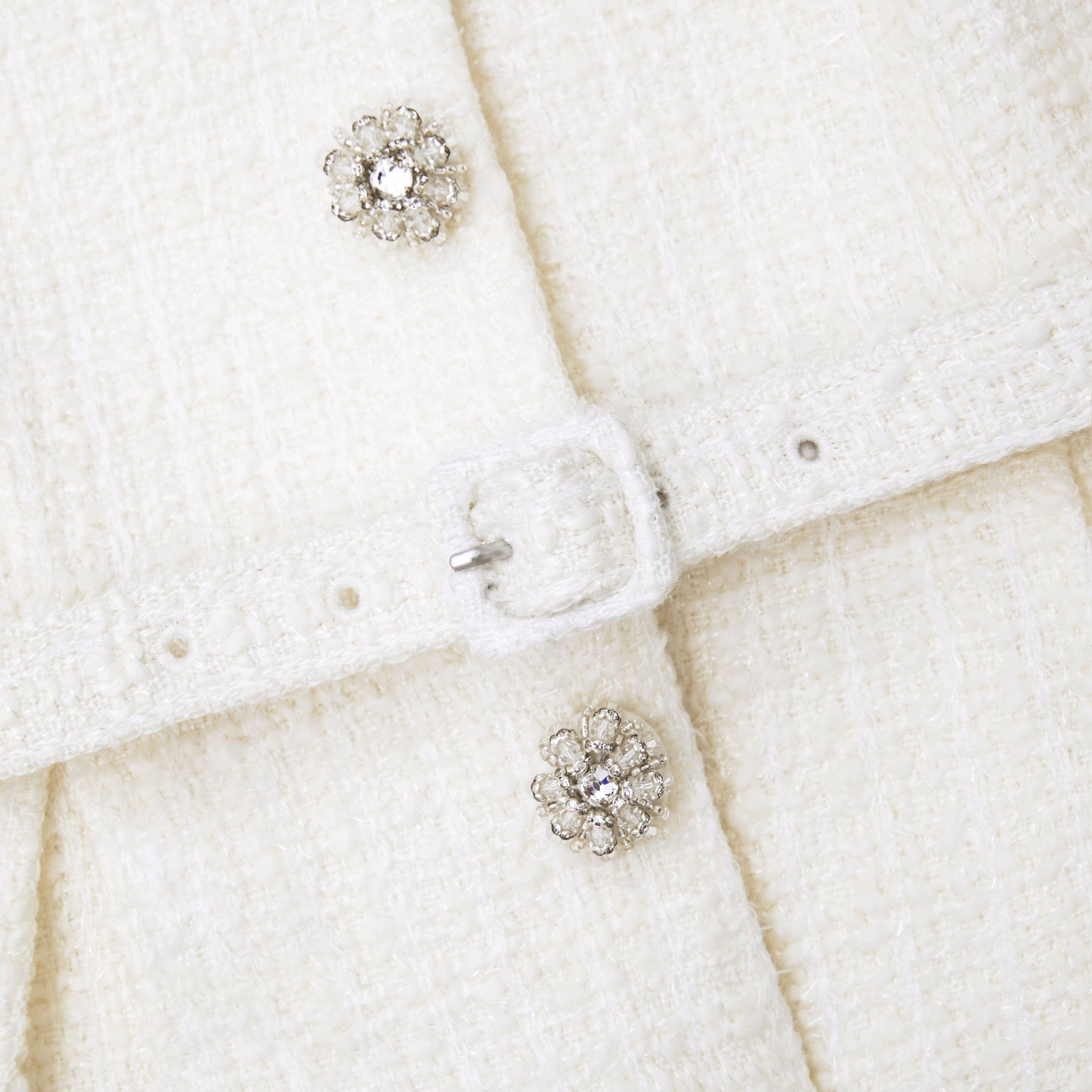 Krem Bukle Mini Ceket Elbise