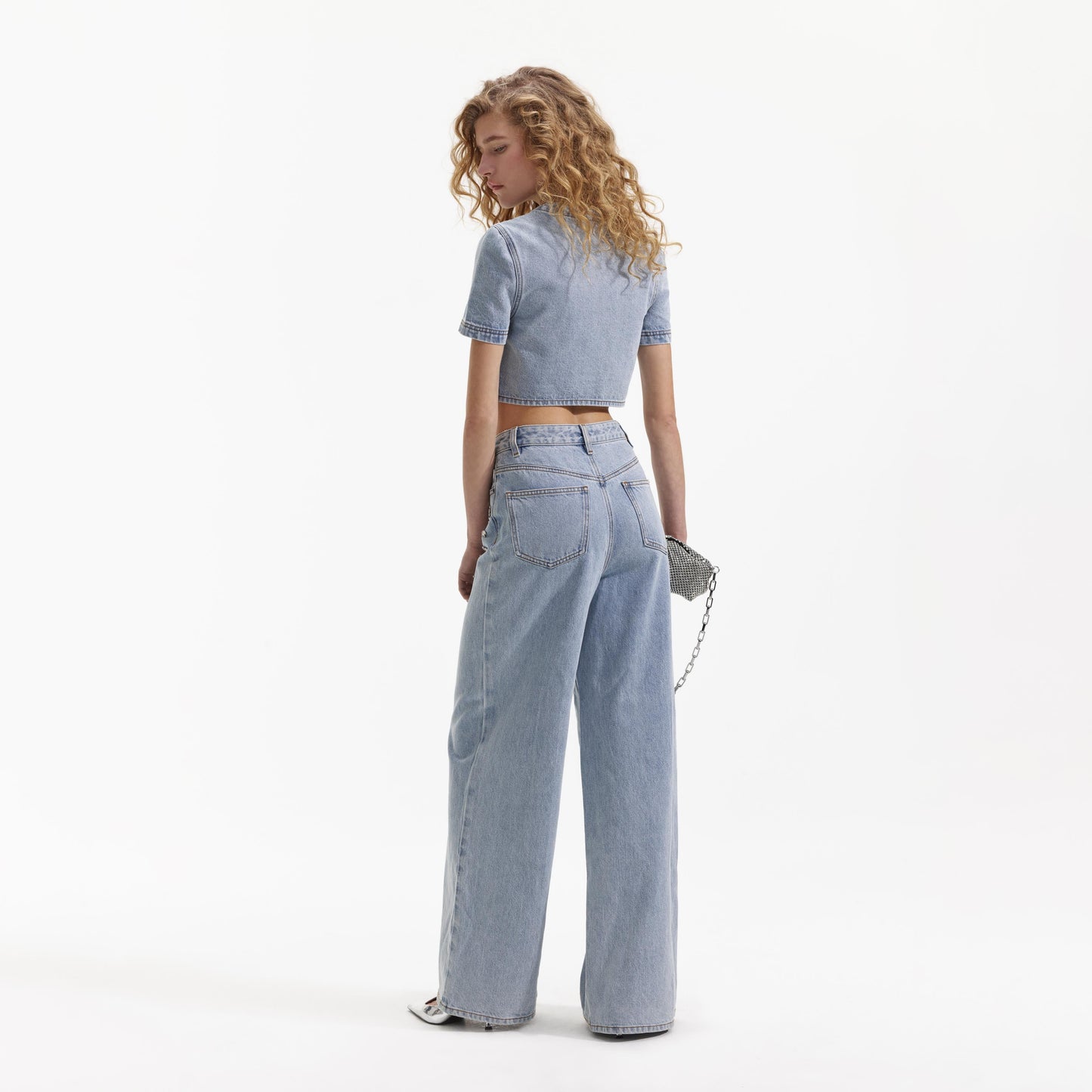 Mavi Süslemeli Kot Üst