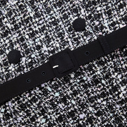 Siyah Bukle Omuz Açık Midi Elbise