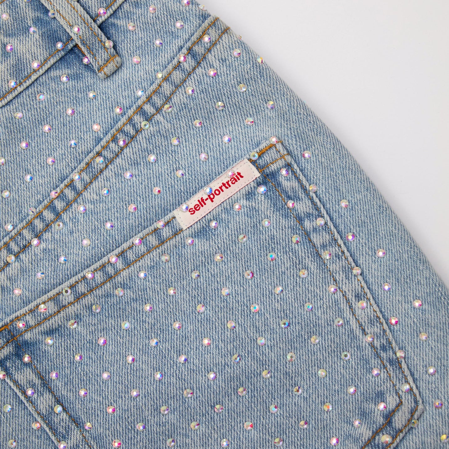 Taşlı Kot Normal Şort