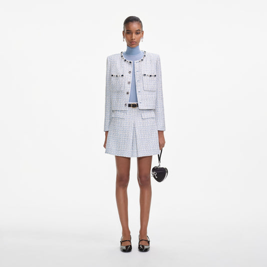 Mavi Bukle Mini Etek