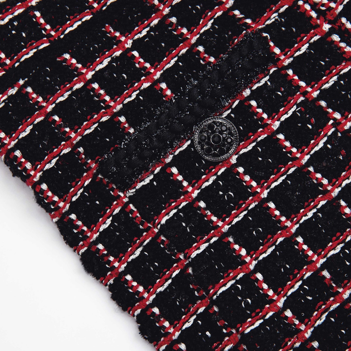 Siyah Ve Kırmızı Kareli Örgü Tayt