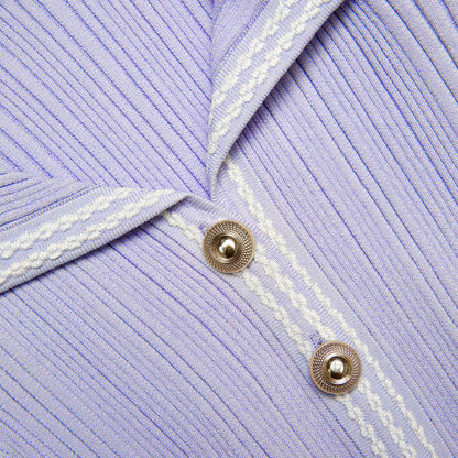 Leylak Kabartmalı Örgü Mini Elbise