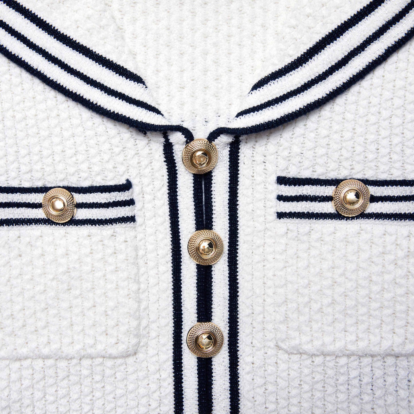 Beyaz Dokulu Örgü Üst