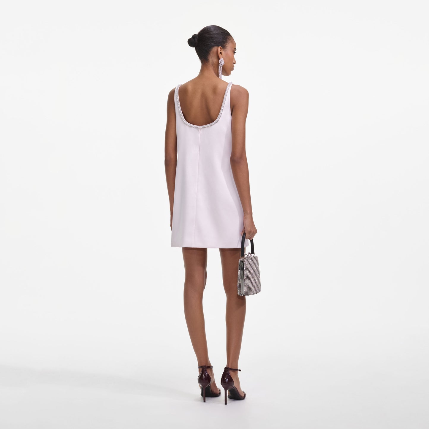 Pembe Saten Mini Elbise