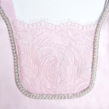 Pembe Saten Mini Elbise