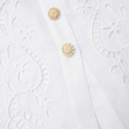 Krem Keten Peplum Midi Elbise