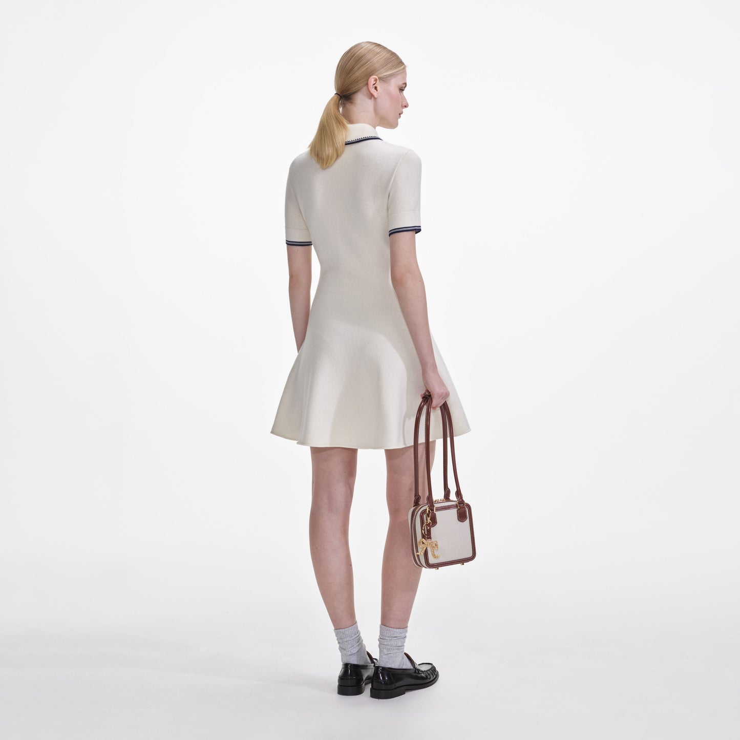 Krem Örgü Sp Mini Elbise