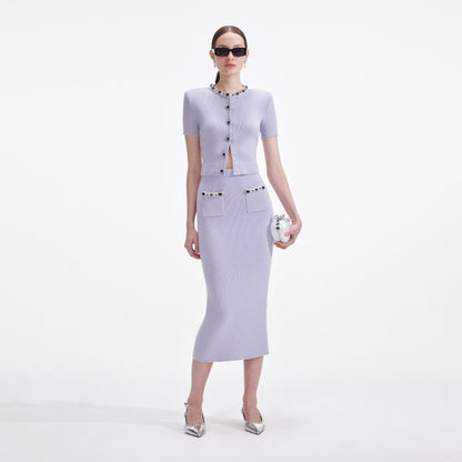 Leylak Süslemeli Örgü Üst