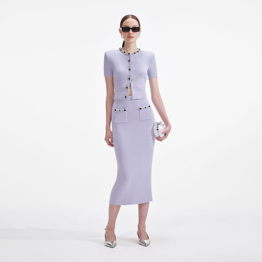 Leylak Süslemeli Örgü Üst