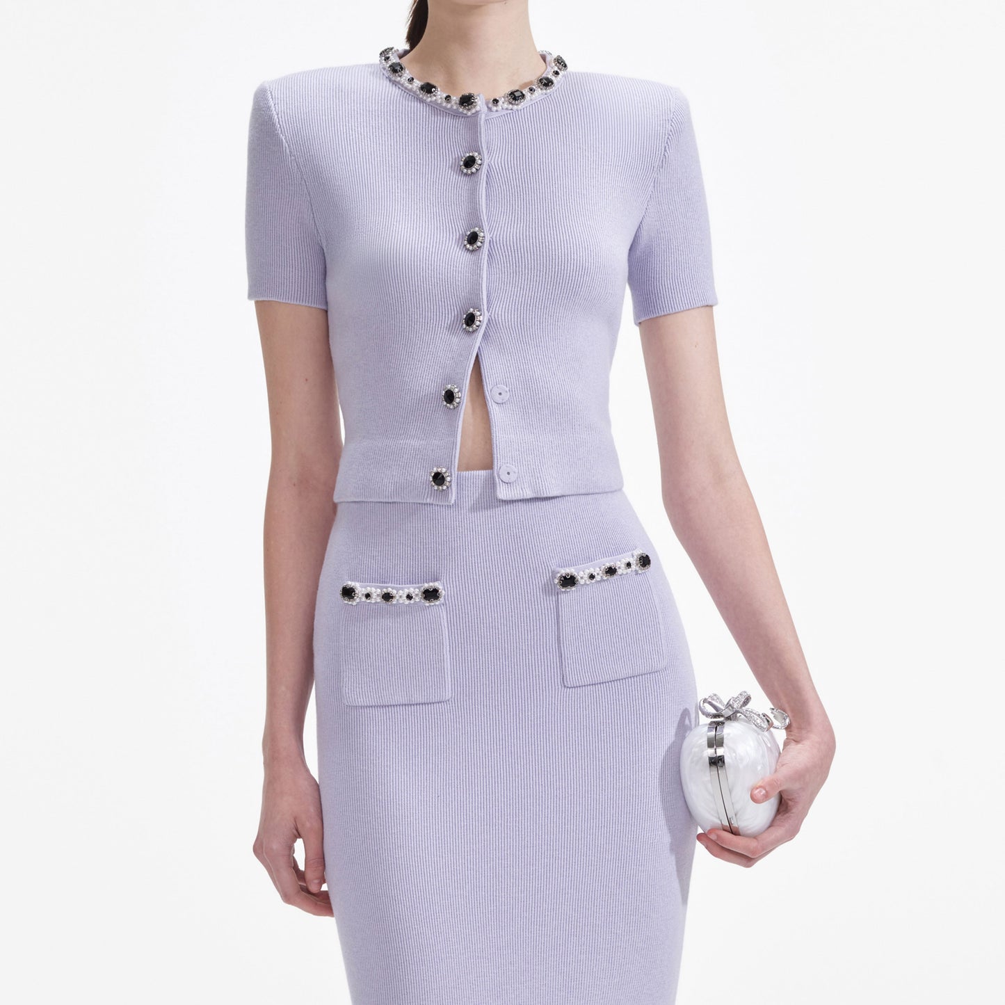 Leylak Süslemeli Örgü Üst