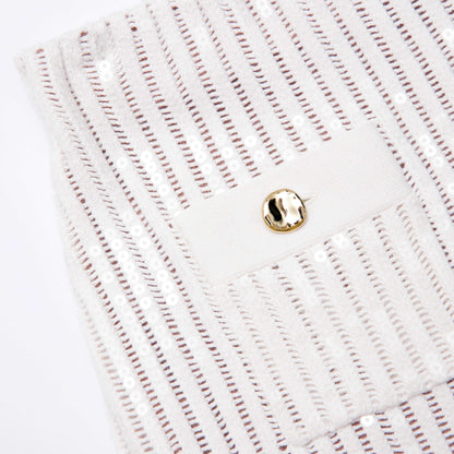 Beyaz Pullu Tığ İşi Mini Etek