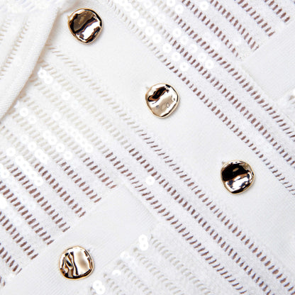 Beyaz Pullu Tığ İşi Üst