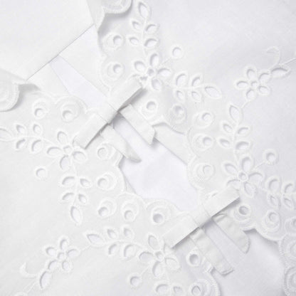 Krem Keten İşlemeli Gömlek