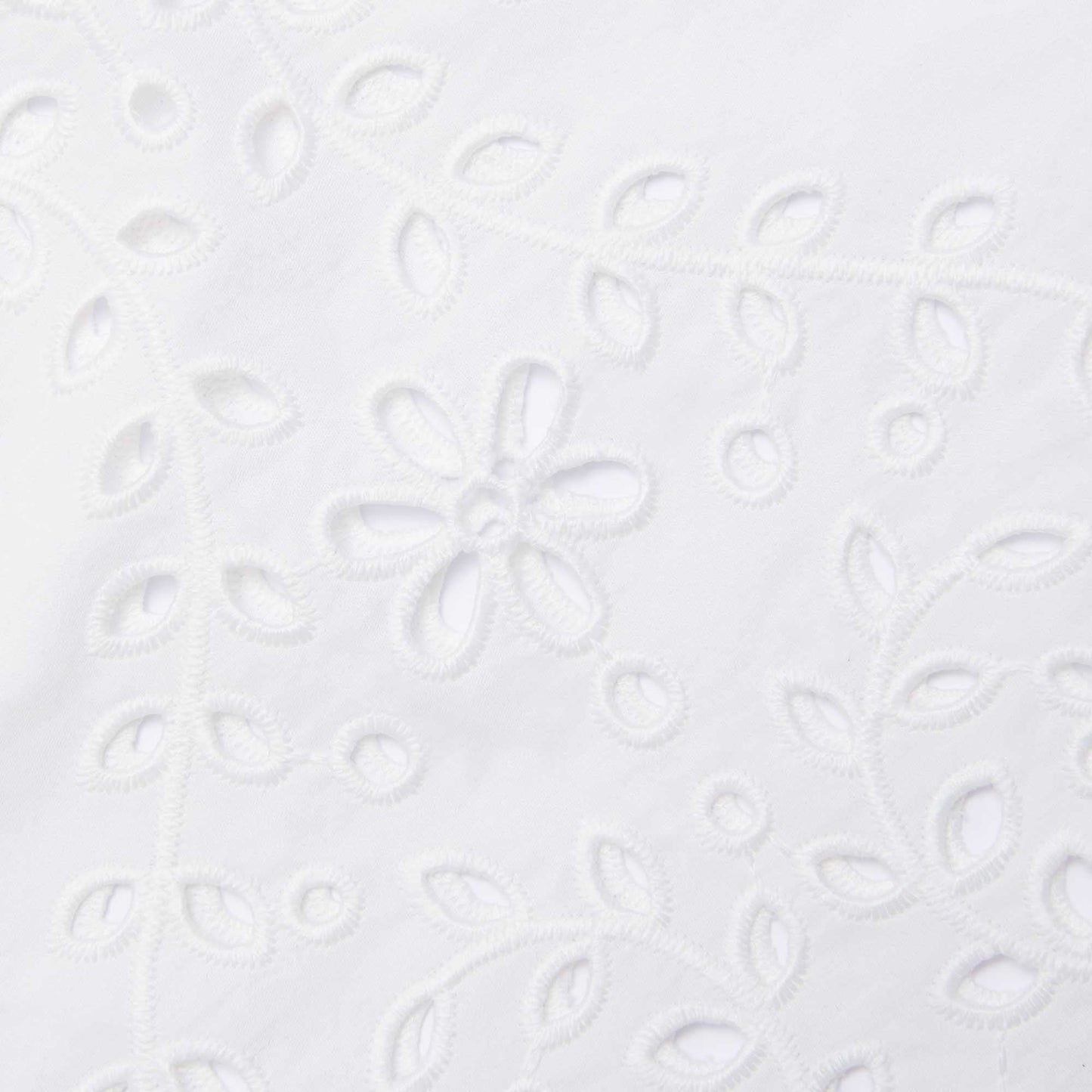 Beyaz Pamuklu İşlemeli Üst