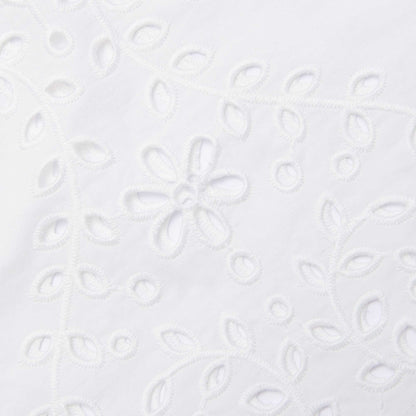 Beyaz Pamuklu İşlemeli Üst