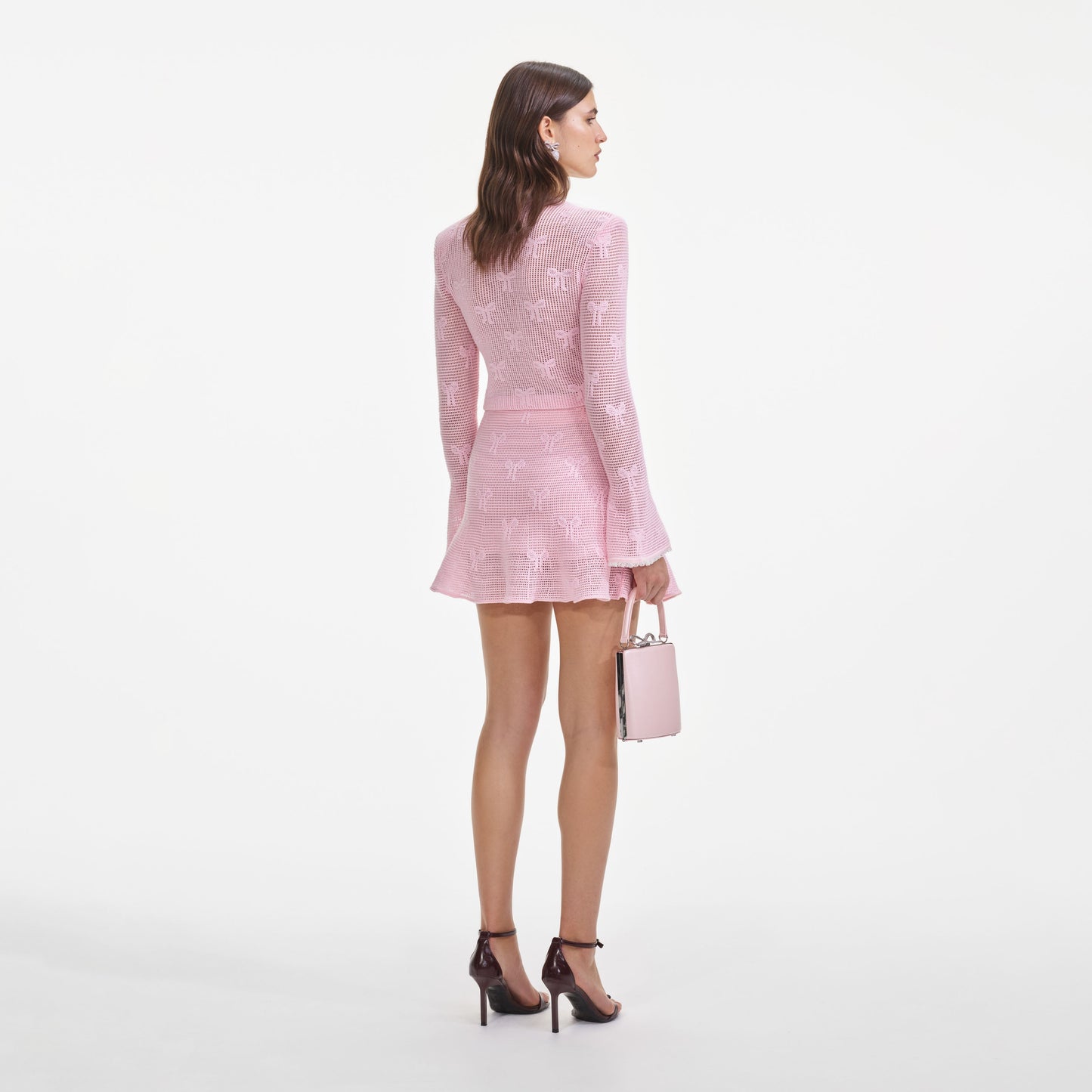 Pembe Fiyonklu Tığ İşi Mini Etek