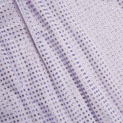 Leylak Taşlı Toplanmış Uzun Elbise