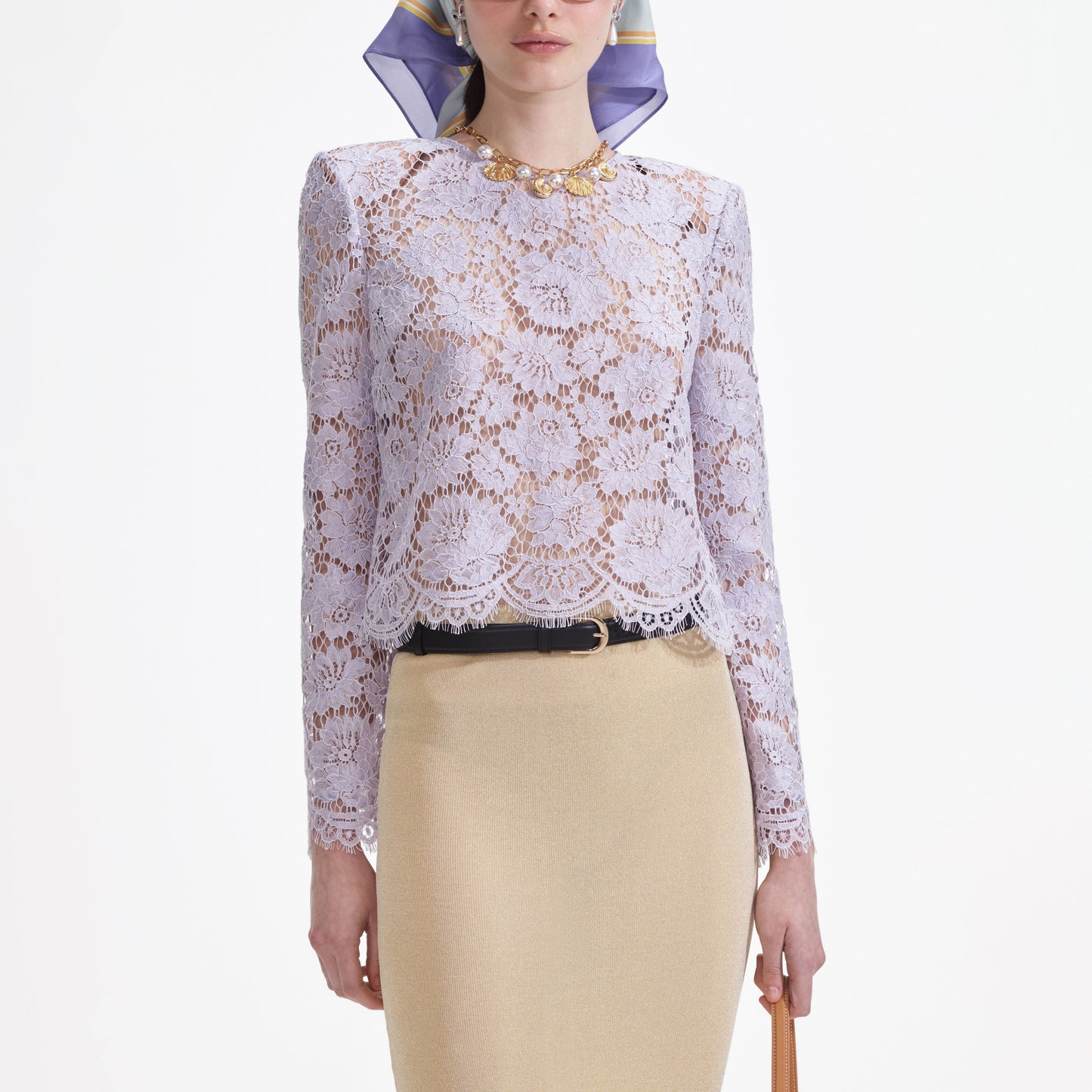 Sarı Viskon Örgü Midi Etek