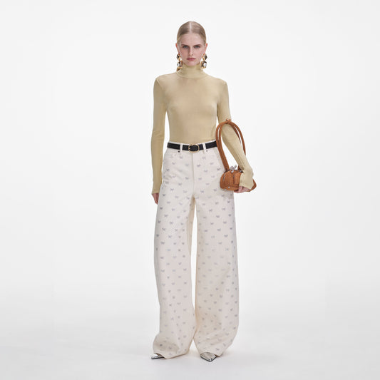 Sarı Viskon Örgü Üst